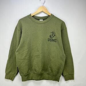 Vintage USMC Sweatshirt Made in USA Olive Medium